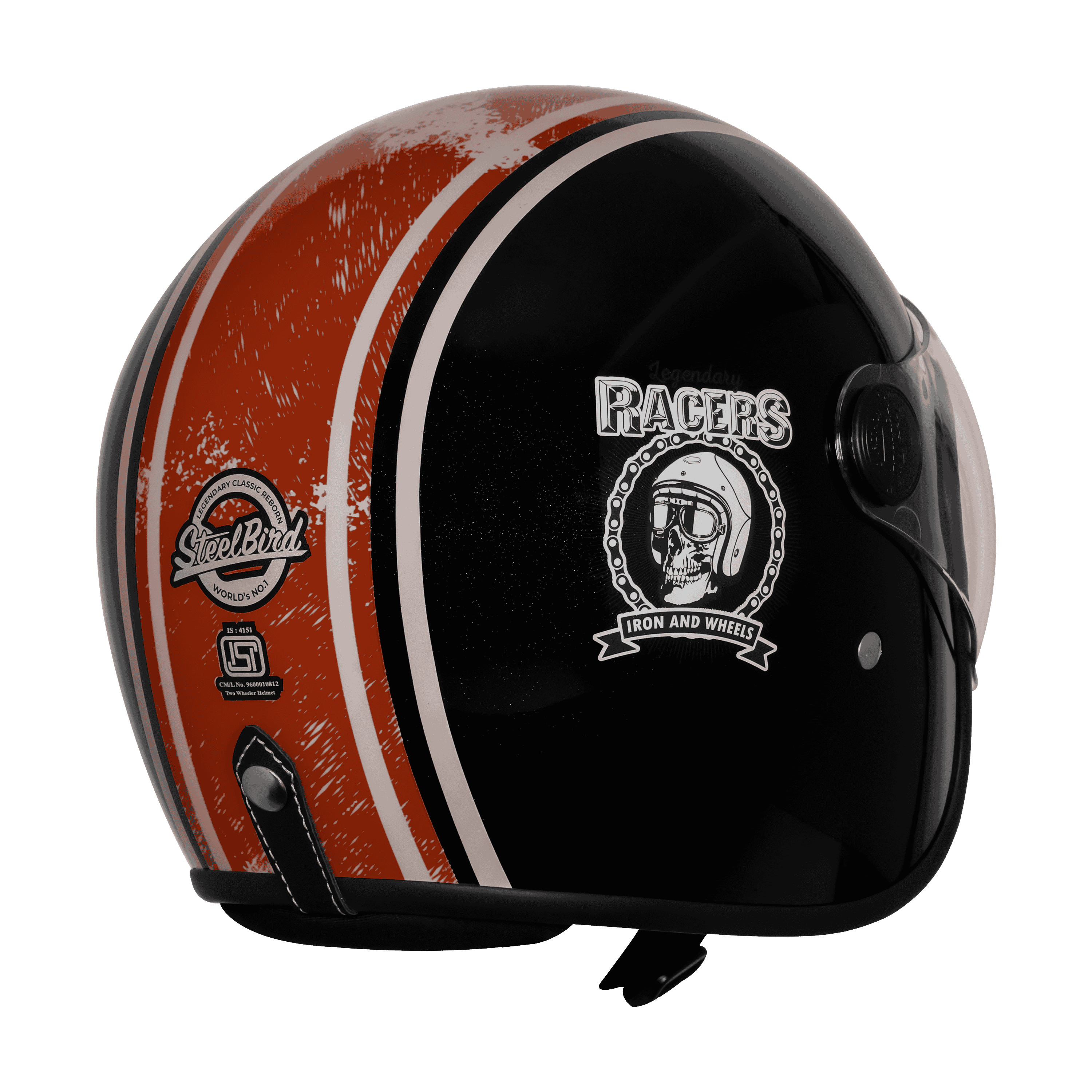 SBH-54 VINTAGE RACERS GLOSSY BLACK WITH DARK RED